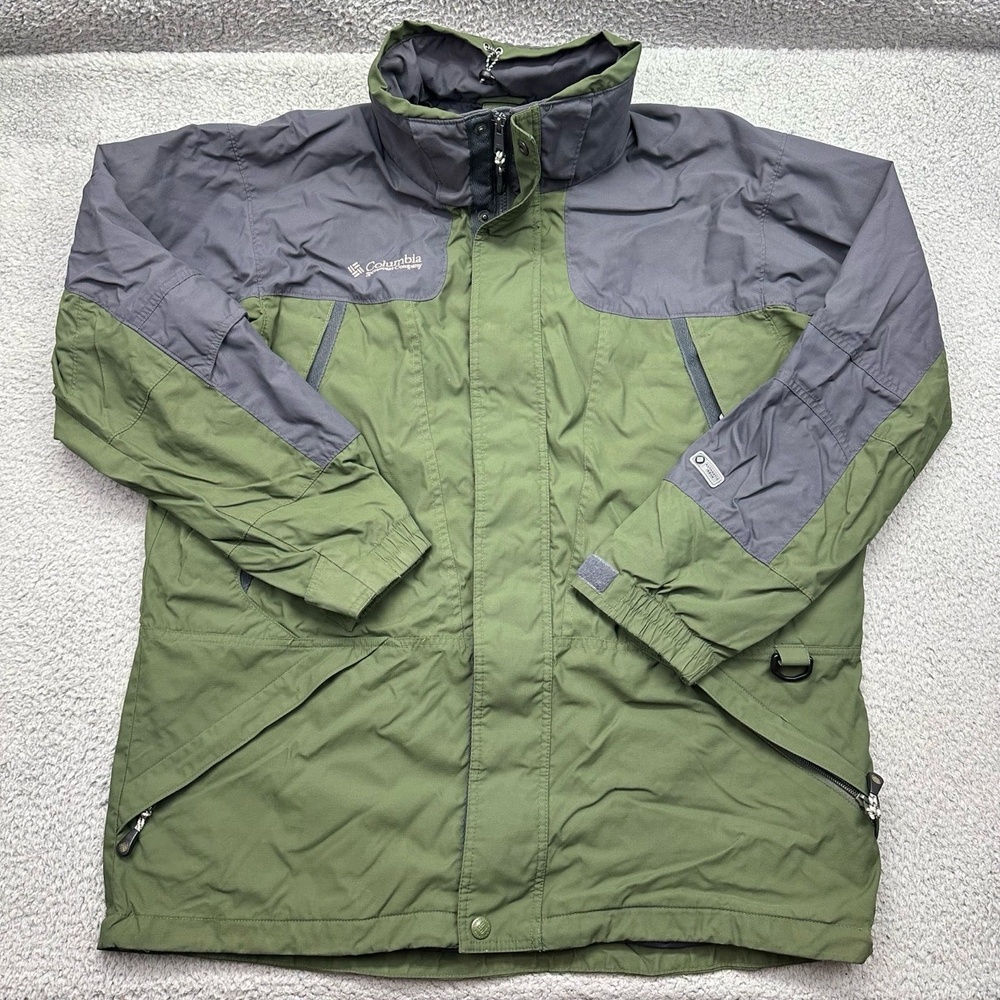 Columbia F3 SM7359 Mens Large Double Whammy Green/Grey Core Interchange Jacket
